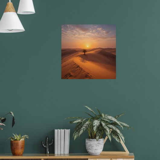 Desert Solitude – Golden Dunes at Sunset Fine Art  ポスター (リビング1)