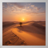 Desert Solitude – Golden Dunes at Sunset Fine Art  ポスター (正面)