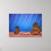 Desert Star Trails: Palm Trees & Pickup Truck Nigh キャンバスプリント (正面)