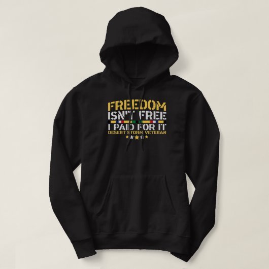 Desert Storm Veteran Freedom isn't Free パーカ (デザイン正面)