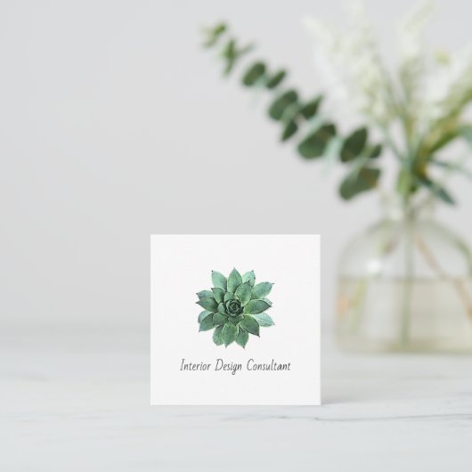 Desert Succulent QR code Interior Designer  スクエア名刺 (スタンド正面)