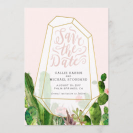 Desert Succulent Save the Date - Pink セーブザデート