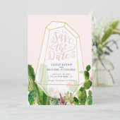 Desert Succulent Save the Date - Pink セーブザデート (スタンド正面)