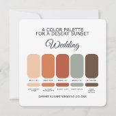 Desert Sunset Boho Wedding Color Palette Card 招待状 (裏面)