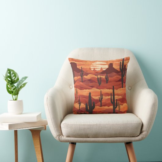 Desert Sunset Throw Pillow クッション (椅子)