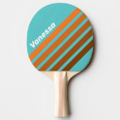 Desert Teal Angled Striping with Name 卓球ラケット (裏面)