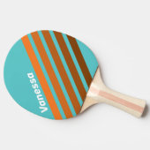 Desert Teal Angled Striping with Name 卓球ラケット (横)