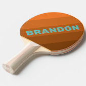 Desert Teal Bold Stripes with Name 卓球ラケット (正面アングル)