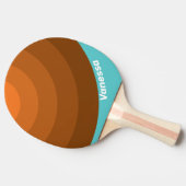 Desert Teal Circle Stripe with Name 卓球ラケット (横)