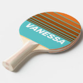 Desert Teal Horizon Striping with Name 卓球ラケット (正面アングル)