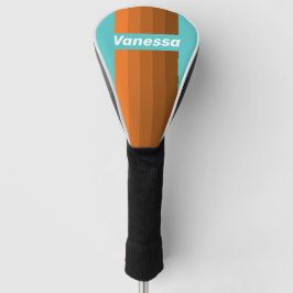 Desert Teal Pin Stripes with Name ゴルフヘッドカバー