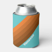 Desert Teal Stripes with Name 缶クーラー (缶正面)