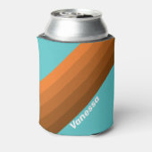 Desert Teal Stripes with Name 缶クーラー (缶裏面)