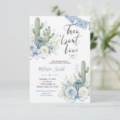 Desert Watercolor Cactus Baby Shower Invite 招待状 (スタンド正面)