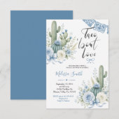 Desert Watercolor Cactus Baby Shower Invite 招待状 (正面/裏面)