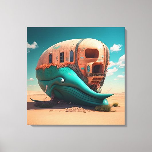 Desert whale house キャンバスプリント (正面)