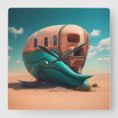 Desert Whale House スクエア壁時計 (正面)