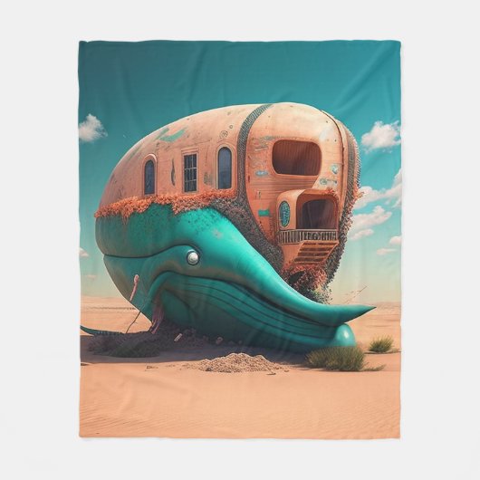 Desert Whale House フリースブランケット (正面)