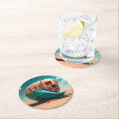 Desert Whale House ラウンドペーパーコースター (インサイチュ)