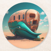 Desert Whale House ラウンドペーパーコースター (正面)