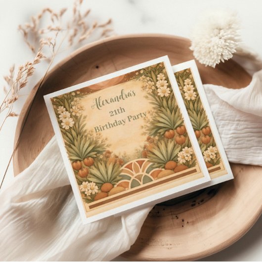 Desert Wildflower Garden Birthday スタンダードカクテルナプキン