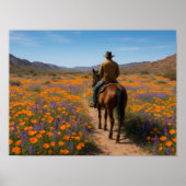 Desert Wildflowers Greeting Card - Spring Western  ポスター (正面)