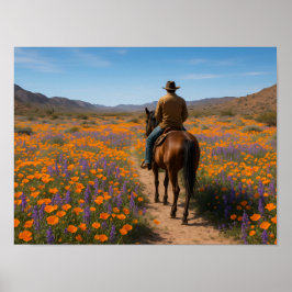 Desert Wildflowers Greeting Card - Spring Western  ポスター
