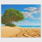 Deserted Tropical Island Sandy Beach  ラッピングペーパー (フラット)