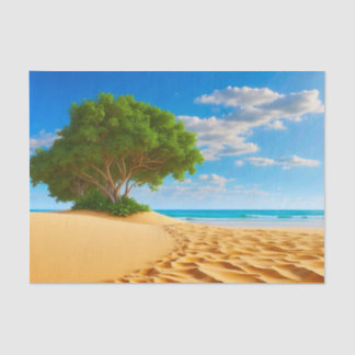 Deserted Tropical Island Sandy Beach  薄葉紙