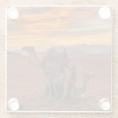Deserts | Bactrian Camel Egypt Sand Dune ガラスコースター (裏面)