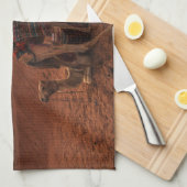 Deserts | Bactrian Camel Egypt Sand Dune キッチンタオル (四つ折り)