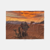 Deserts | Bactrian Camel Egypt Sand Dune フリースブランケット (正面(横))