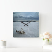 Deserts | Bonneville Salt Flats Utah スクエア壁時計 (ホーム)