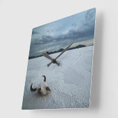 Deserts | Bonneville Salt Flats Utah スクエア壁時計 (傾斜)