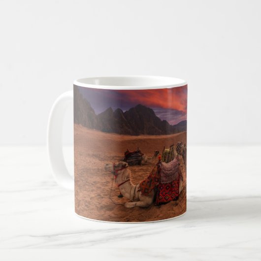 Deserts | Camels Sinai Mountains Egypt コーヒーマグカップ (正面左)