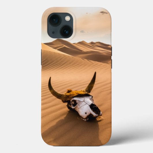 Deserts | Cow Skull Rippled Sand Dunes Case-Mate iPhoneケース (裏面)