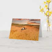 Deserts | Desert with Cow Skull カード (黄色い花)