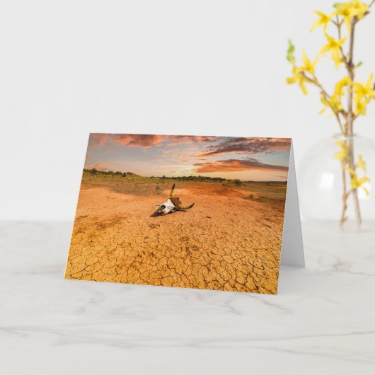 Deserts | Desert with Cow Skull カード (黄色い花)