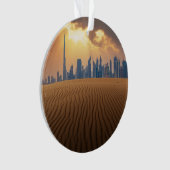Deserts | Dubai's Skyline View from Sand Dune オーナメント (正面)