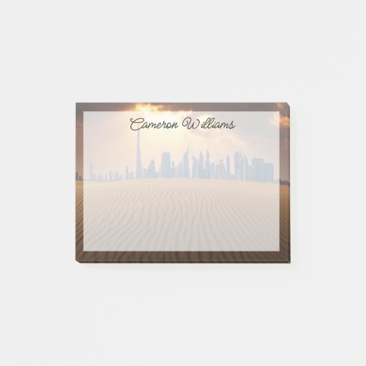 Deserts | Dubai's Skyline View from Sand Dune ポストイット (正面)