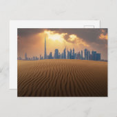 Deserts | Dubai's Skyline View from Sand Dune ポストカード (正面/裏面)