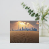 Deserts | Dubai's Skyline View from Sand Dune ポストカード (スタンド正面)