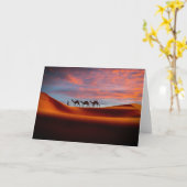 Deserts | Man & Camels in the Sand Dunes カード (黄色い花)