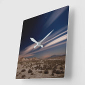 Deserts | Navarre Bardenas Desert at Night スクエア壁時計 (傾斜)