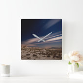 Deserts | Navarre Bardenas Desert at Night スクエア壁時計 (ホーム)