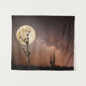 Deserts | Saguaro Cactus With Birds in Desert タペストリー (正面(横))