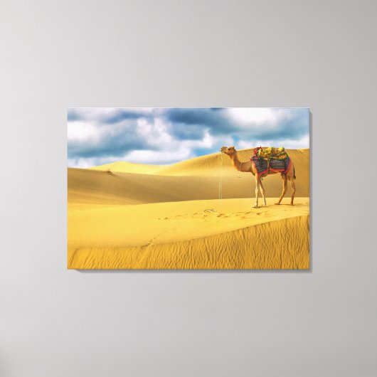 Deserts | Thar Desert Rajasthan India Camel キャンバスプリント (正面)