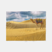 Deserts | Thar Desert Rajasthan India Camel フリースブランケット (正面(横))