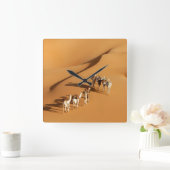 Deserts | Tuareg Walk with Camels スクエア壁時計 (ホーム)