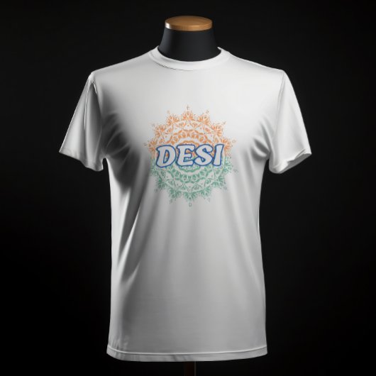 DESIチャクラデザインインディアントリコラーフラッグTiranga Tシャツ